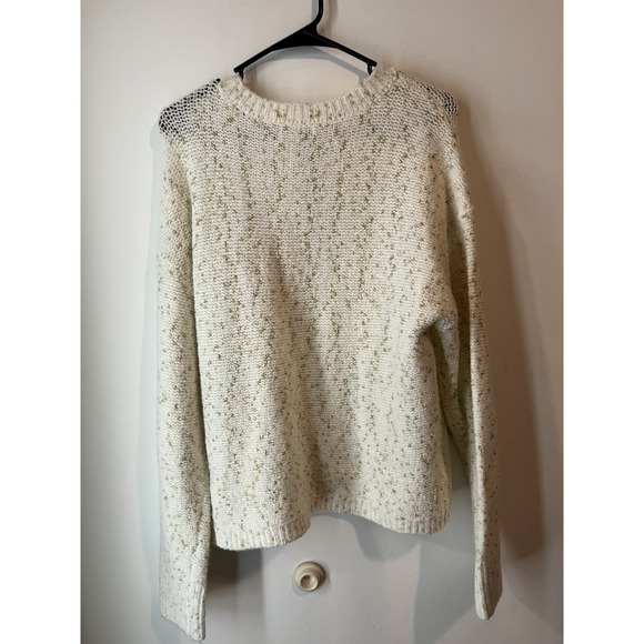 Calvin‎ Klein Jeans Beige Sweater Gold Accents Size Large Loose Fit Knit - Picture 4 of 4